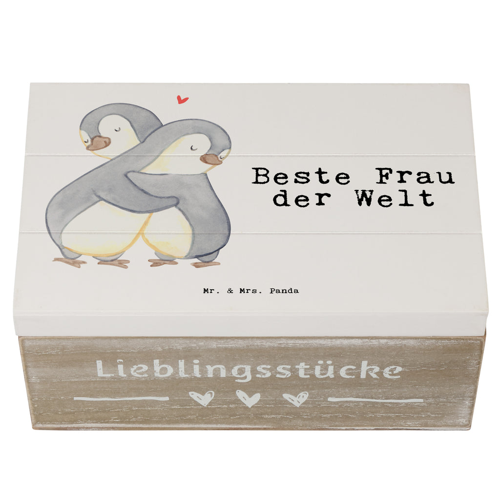 Holzkiste Pinguin Beste Frau der Welt Beste, Frau, Ehefrau, Partnerin, Freundin, Traumfrau, Liebling, Ehepartner, Ehe, Gattin, Lebensgefährtin, Braut, Kleinigkeit Holzkiste, Kiste, Schatzkiste, Truhe, Schatulle, XXL,  Erinnerungsbox, Erinnerungskiste, Dekokiste, Aufbewahrungsbox  für, Dankeschön, Geschenk, Schenken, Geburtstag, Geburtstagsgeschenk, Geschenkidee, Danke, Bedanken, Mitbringsel, Freude machen, Geschenktipp
