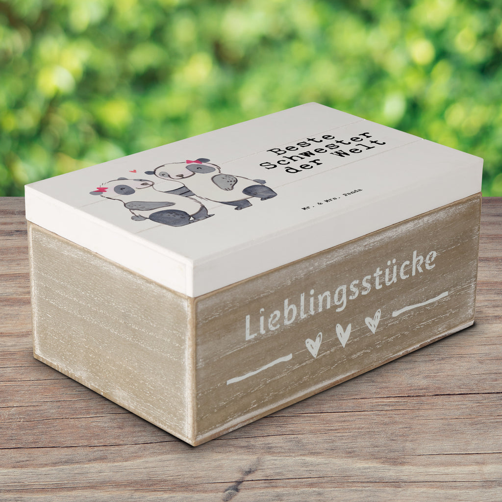 Holzkiste Panda Beste Schwester der Welt Schwestern, Schwester, Geschwister, Schwesterherz, Sister, Geschenk, Familie, Kleinigkeit, Beste, Tochter, Liebe, Kinder  Holzkiste, Kiste, Schatzkiste, Truhe, Schatulle, XXL,  Erinnerungsbox, Erinnerungskiste, Dekokiste, Aufbewahrungsbox  für, Dankeschön, Geschenk, Schenken, Geburtstag, Geburtstagsgeschenk, Geschenkidee, Danke, Bedanken, Mitbringsel, Freude machen, Geschenktipp