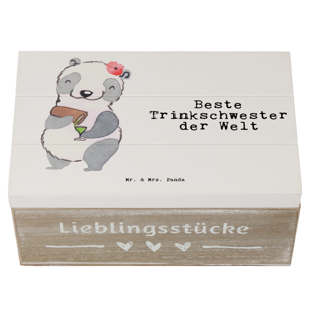 Holzkiste Panda Beste Trinkschwester der Welt Trinkschwester, Saufschwester, Schwester, Sister, Freundin, Party, Bae, Trinken, Alkohol, Wochenende, Kleinigkeit, Sister from another Mister Holzkiste, Kiste, Schatzkiste, Truhe, Schatulle, XXL,  Erinnerungsbox, Erinnerungskiste, Dekokiste, Aufbewahrungsbox  für, Dankeschön, Geschenk, Schenken, Geburtstag, Geburtstagsgeschenk, Geschenkidee, Danke, Bedanken, Mitbringsel, Freude machen, Geschenktipp