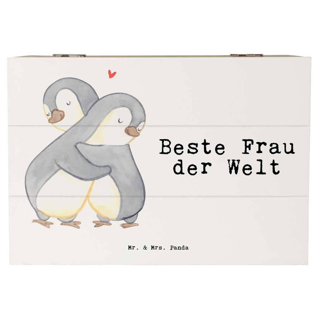 Holzkiste Pinguin Beste Frau der Welt Beste, Frau, Ehefrau, Partnerin, Freundin, Traumfrau, Liebling, Ehepartner, Ehe, Gattin, Lebensgefährtin, Braut, Kleinigkeit Holzkiste, Kiste, Schatzkiste, Truhe, Schatulle, XXL,  Erinnerungsbox, Erinnerungskiste, Dekokiste, Aufbewahrungsbox  für, Dankeschön, Geschenk, Schenken, Geburtstag, Geburtstagsgeschenk, Geschenkidee, Danke, Bedanken, Mitbringsel, Freude machen, Geschenktipp