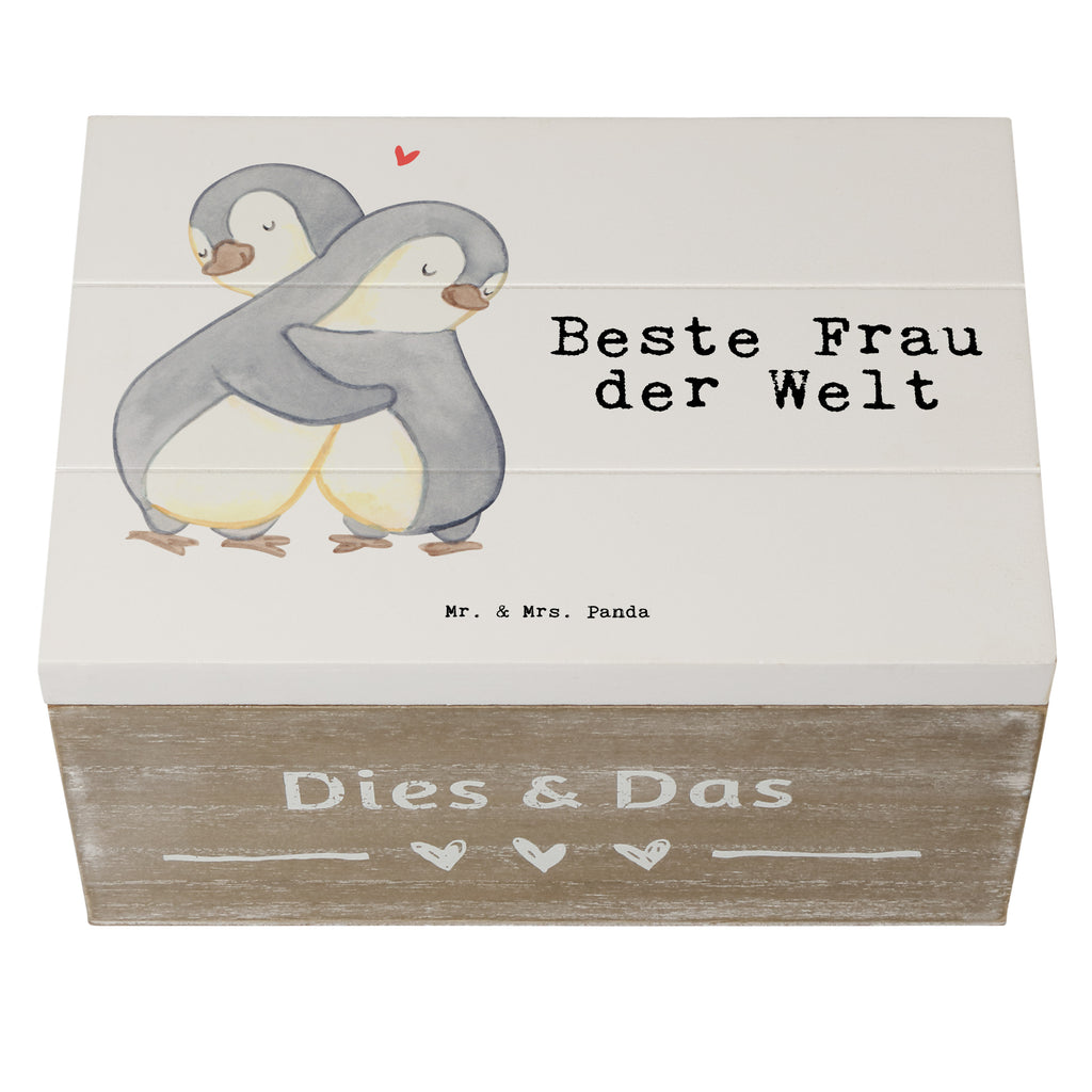 Holzkiste Pinguin Beste Frau der Welt Beste, Frau, Ehefrau, Partnerin, Freundin, Traumfrau, Liebling, Ehepartner, Ehe, Gattin, Lebensgefährtin, Braut, Kleinigkeit Holzkiste, Kiste, Schatzkiste, Truhe, Schatulle, XXL,  Erinnerungsbox, Erinnerungskiste, Dekokiste, Aufbewahrungsbox  für, Dankeschön, Geschenk, Schenken, Geburtstag, Geburtstagsgeschenk, Geschenkidee, Danke, Bedanken, Mitbringsel, Freude machen, Geschenktipp