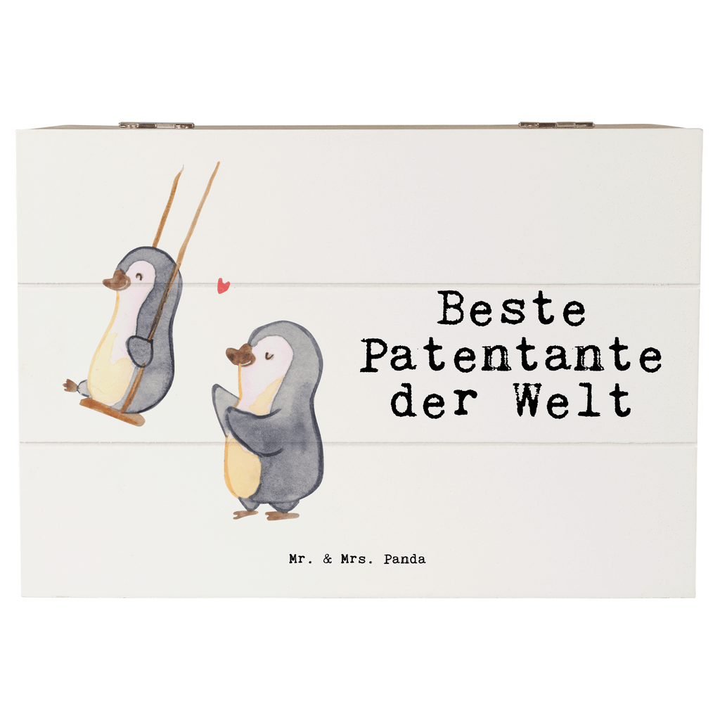 Holzkiste Pinguin Beste Patentante der Welt Patentante, Paten Tante, Lieblingstante, Taufpartner, Taufe, Familie, Geschenk, Mitbringsel, Kleinigkeit, Dankeschön, Nichte, Neffe Holzkiste, Kiste, Schatzkiste, Truhe, Schatulle, XXL,  Erinnerungsbox, Erinnerungskiste, Dekokiste, Aufbewahrungsbox  für, Dankeschön, Geschenk, Schenken, Geburtstag, Geburtstagsgeschenk, Geschenkidee, Danke, Bedanken, Mitbringsel, Freude machen, Geschenktipp