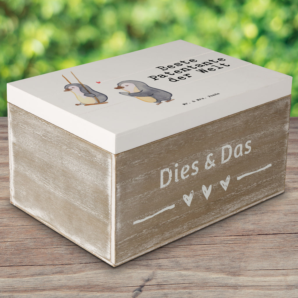Holzkiste Pinguin Beste Patentante der Welt Patentante, Paten Tante, Lieblingstante, Taufpartner, Taufe, Familie, Geschenk, Mitbringsel, Kleinigkeit, Dankeschön, Nichte, Neffe Holzkiste, Kiste, Schatzkiste, Truhe, Schatulle, XXL,  Erinnerungsbox, Erinnerungskiste, Dekokiste, Aufbewahrungsbox  für, Dankeschön, Geschenk, Schenken, Geburtstag, Geburtstagsgeschenk, Geschenkidee, Danke, Bedanken, Mitbringsel, Freude machen, Geschenktipp