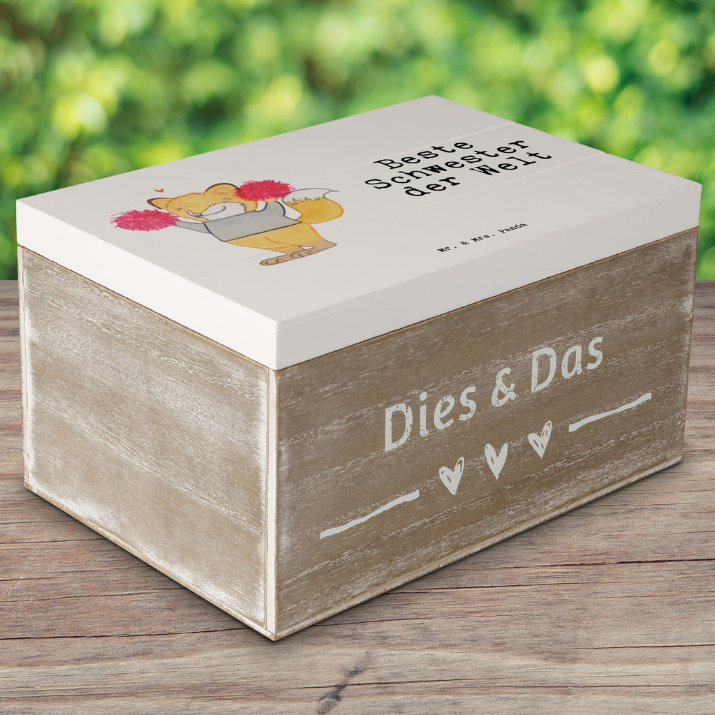Holzkiste Fuchs Beste Schwester der Welt Schwester, Geschwister, Schwesterherz, Sister, Geschenk, Familie, Kleinigkeit, Beste, Tochter Holzkiste, Kiste, Schatzkiste, Truhe, Schatulle, XXL,  Erinnerungsbox, Erinnerungskiste, Dekokiste, Aufbewahrungsbox  für, Dankeschön, Geschenk, Schenken, Geburtstag, Geburtstagsgeschenk, Geschenkidee, Danke, Bedanken, Mitbringsel, Freude machen, Geschenktipp