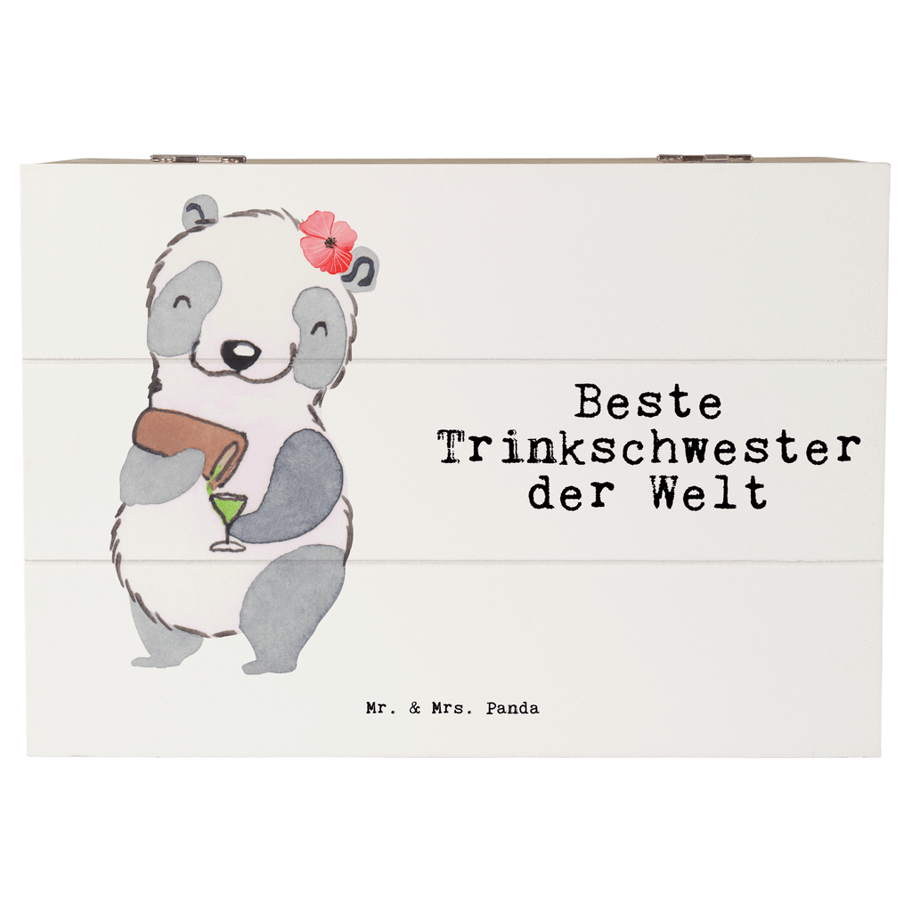 Holzkiste Panda Beste Trinkschwester der Welt Trinkschwester, Saufschwester, Schwester, Sister, Freundin, Party, Bae, Trinken, Alkohol, Wochenende, Kleinigkeit, Sister from another Mister Holzkiste, Kiste, Schatzkiste, Truhe, Schatulle, XXL,  Erinnerungsbox, Erinnerungskiste, Dekokiste, Aufbewahrungsbox  für, Dankeschön, Geschenk, Schenken, Geburtstag, Geburtstagsgeschenk, Geschenkidee, Danke, Bedanken, Mitbringsel, Freude machen, Geschenktipp