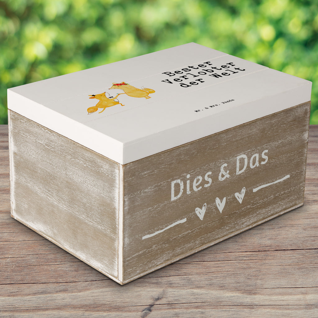 Holzkiste Fuchs Bester Verlobter der Welt Verlobter, Verloben, Verlobung, Traummann, Mann, Freund, Ehemann, Zukünftiger, Hochzeit, Ehe,  Holzkiste, Kiste, Schatzkiste, Truhe, Schatulle, XXL,  Erinnerungsbox, Erinnerungskiste, Dekokiste, Aufbewahrungsbox  für, Dankeschön, Geschenk, Schenken, Geburtstag, Geburtstagsgeschenk, Geschenkidee, Danke, Bedanken, Mitbringsel, Freude machen, Geschenktipp