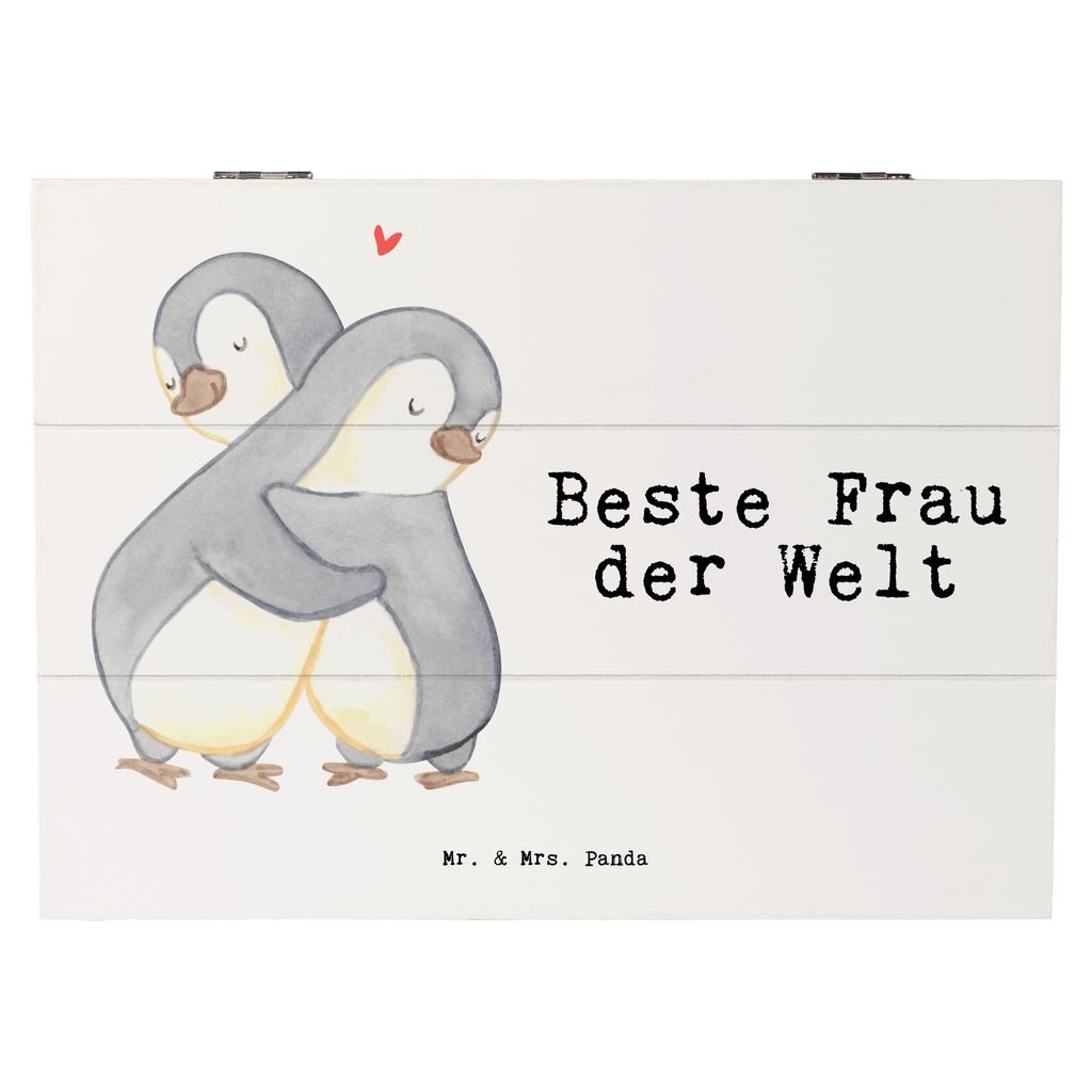 Holzkiste Pinguin Beste Frau der Welt Beste, Frau, Ehefrau, Partnerin, Freundin, Traumfrau, Liebling, Ehepartner, Ehe, Gattin, Lebensgefährtin, Braut, Kleinigkeit Holzkiste, Kiste, Schatzkiste, Truhe, Schatulle, XXL,  Erinnerungsbox, Erinnerungskiste, Dekokiste, Aufbewahrungsbox  für, Dankeschön, Geschenk, Schenken, Geburtstag, Geburtstagsgeschenk, Geschenkidee, Danke, Bedanken, Mitbringsel, Freude machen, Geschenktipp