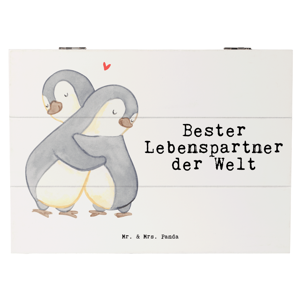 Holzkiste Pinguin Bester Lebenspartner der Welt Lebenspartner, Ehepartner, Partner, Ehemann, Ehefrau, Liebe, Freund, Freundin, Hochzeitstag, verliebt Holzkiste, Kiste, Schatzkiste, Truhe, Schatulle, XXL,  Erinnerungsbox, Erinnerungskiste, Dekokiste, Aufbewahrungsbox  für, Dankeschön, Geschenk, Schenken, Geburtstag, Geburtstagsgeschenk, Geschenkidee, Danke, Bedanken, Mitbringsel, Freude machen, Geschenktipp