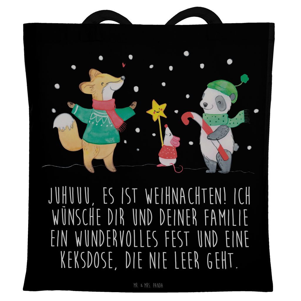 Tragetasche Winter Weihnachtsfreude Winter, Weihnachten, Weihnachtsmann, Heiligabend, Weihnachtstage, Fuchs, Weihnachtsbaum, Tannenbaum, Weihnachtszeit Beuteltasche, Beutel, Einkaufstasche, Jutebeutel, Stoffbeutel   Winter, Weihnachten, Weihnachtsdeko, Nikolaus, Advent, Heiligabend, Wintermotiv
