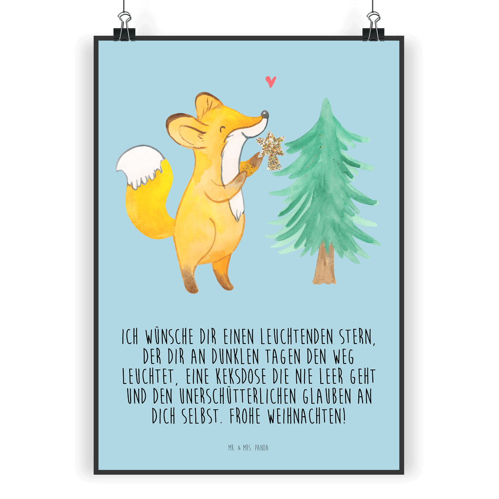Poster Fuchs  Weihnachtsbaum Winter, Weihnachten, Weihnachtsmann, Heiligabend, Weihnachtstage, Fuchs, Schlittschuh, Weihnachtsgeschenk, Weihnachtszeit, Weihnachtsdekoration Poster, Wandposter, Bild, Wanddeko, Küchenposter, Kinderposter, Wanddeko Bild, Raumdekoration, Wanddekoration, Handgemaltes Poster, Mr. & Mrs. Panda Poster, Designposter, Kunstdruck, Posterdruck  Winter, Weihnachten, Weihnachtsdeko, Nikolaus, Advent, Heiligabend, Wintermotiv