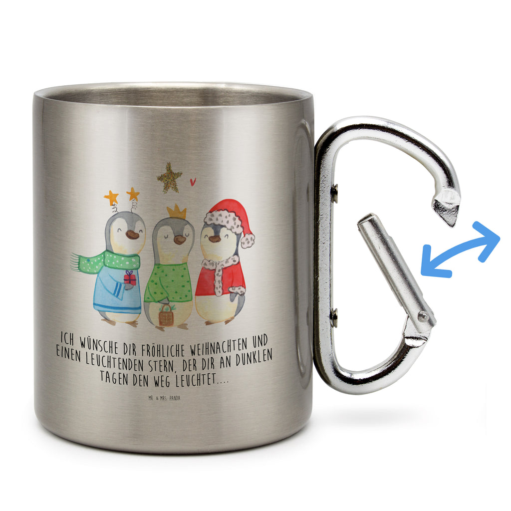 Edelstahlbecher Winterzeit Heilige drei Könige Edelstahltasse, Karabiner, Edelstahlbecher, Outdoor, Camping, Tasse, Becher, Winter, Weihnachten, Weihnachtsdeko, Nikolaus, Advent, Heiligabend, Wintermotiv, Weihnachtsmann, Heilige drei Könige, Weihnachtstage, Weihnachtszeit