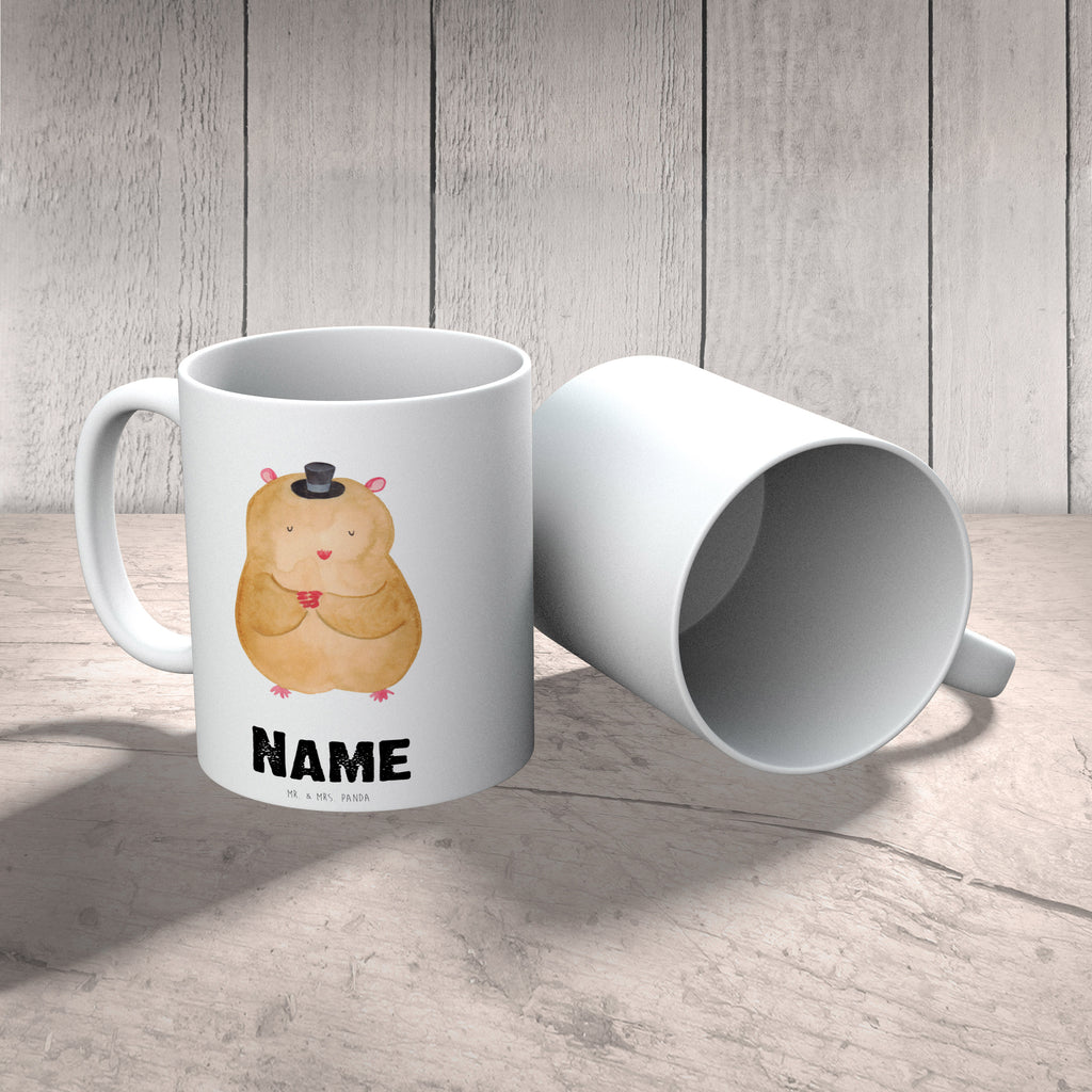 Personalisierte Tasse Hamster mit Hut Personalisierte Tasse, Namenstasse, Wunschname, Personalisiert, Tasse, Namen, Drucken, Tasse mit Namen, Tiermotive, Gute Laune, lustige Sprüche, Tiere, Hamster, Hut, Magier, Zylinder, Zwerghamster, Zauberer, Houdini