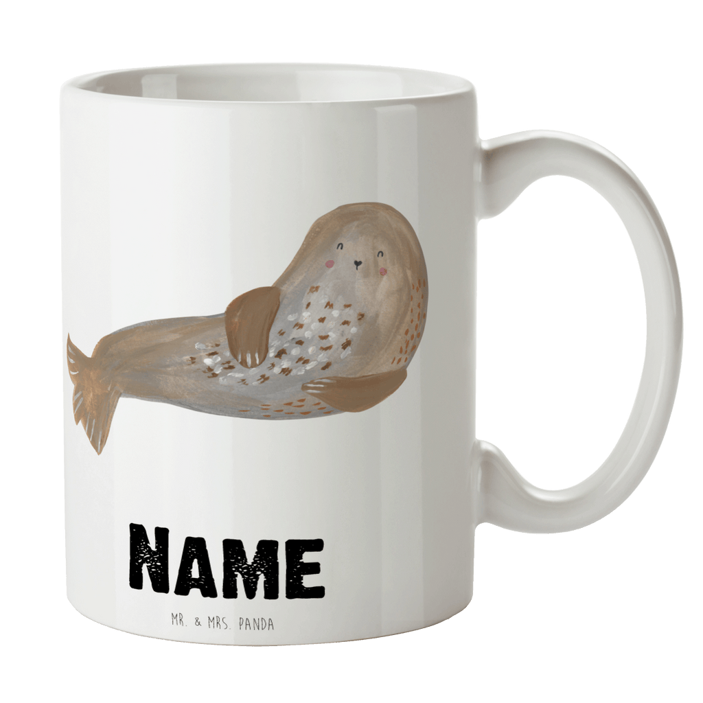 Personalisierte Tasse Robbe lachend Personalisierte Tasse, Namenstasse, Wunschname, Personalisiert, Tasse, Namen, Drucken, Tasse mit Namen, Tiermotive, Gute Laune, lustige Sprüche, Tiere, Robbe, Robben, Seehund, Strand, Meerestier, Ostsee, Nordsee