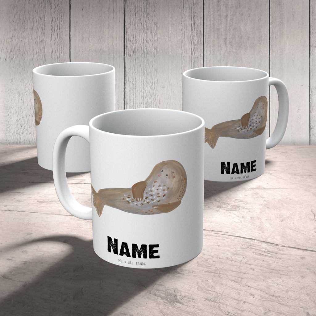 Personalisierte Tasse Robbe lachend Personalisierte Tasse, Namenstasse, Wunschname, Personalisiert, Tasse, Namen, Drucken, Tasse mit Namen, Tiermotive, Gute Laune, lustige Sprüche, Tiere, Robbe, Robben, Seehund, Strand, Meerestier, Ostsee, Nordsee