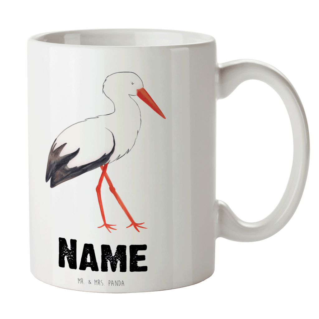 Personalisierte Tasse Storch Personalisierte Tasse, Namenstasse, Wunschname, Personalisiert, Tasse, Namen, Drucken, Tasse mit Namen, Tiermotive, Gute Laune, lustige Sprüche, Tiere, Storch, Störche, Schwangerschaft, Geburt, Mutter, Mütter, Mutter werden, Schwanger, Babybauch, Baby