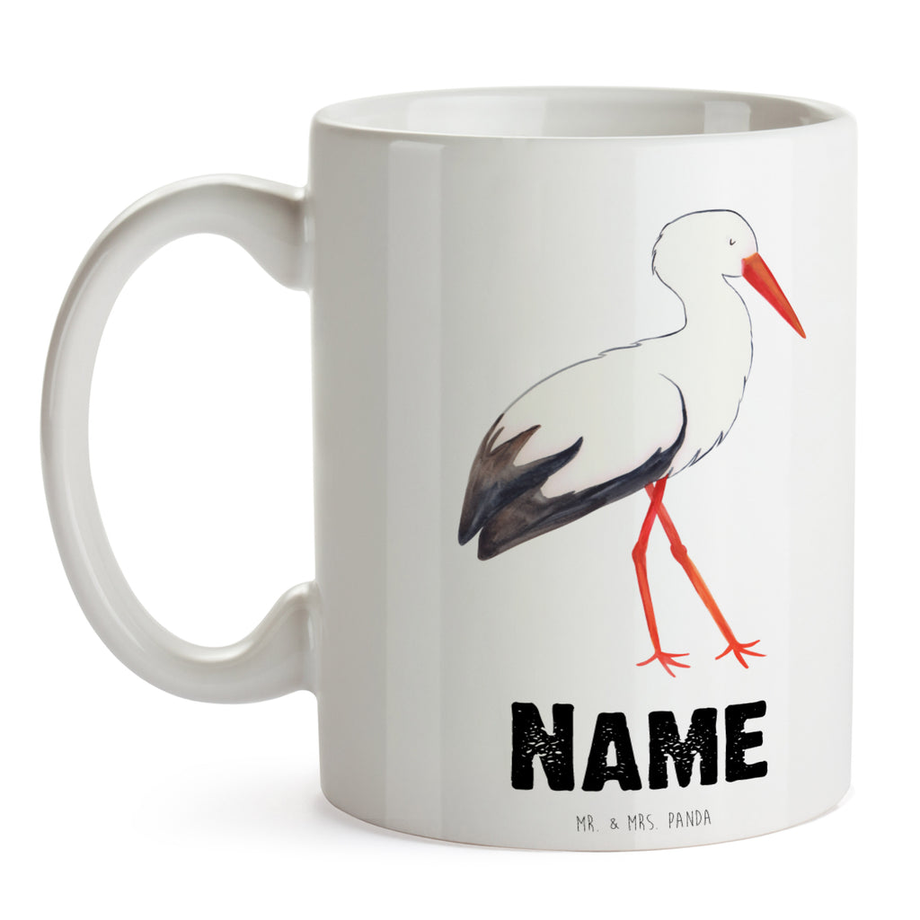 Personalisierte Tasse Storch Personalisierte Tasse, Namenstasse, Wunschname, Personalisiert, Tasse, Namen, Drucken, Tasse mit Namen, Tiermotive, Gute Laune, lustige Sprüche, Tiere, Storch, Störche, Schwangerschaft, Geburt, Mutter, Mütter, Mutter werden, Schwanger, Babybauch, Baby