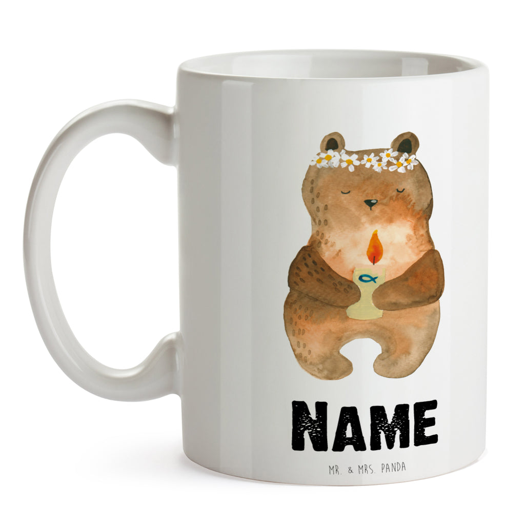Personalisierte Tasse Kommunion-Bär Personalisierte Tasse, Namenstasse, Wunschname, Personalisiert, Tasse, Namen, Drucken, Tasse mit Namen, Bär, Teddy, Teddybär, Kommunion, Gottes Segen, Taufkerze, katholisch