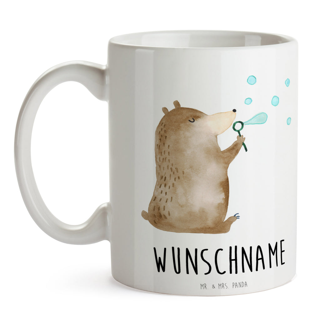 Personalisierte Tasse Bär Seifenblasen Personalisierte Tasse, Namenstasse, Wunschname, Personalisiert, Tasse, Namen, Drucken, Tasse mit Namen, Bär, Teddy, Teddybär, Seifenblasen Bär Lustig Sein Glücklich Traurig Happy