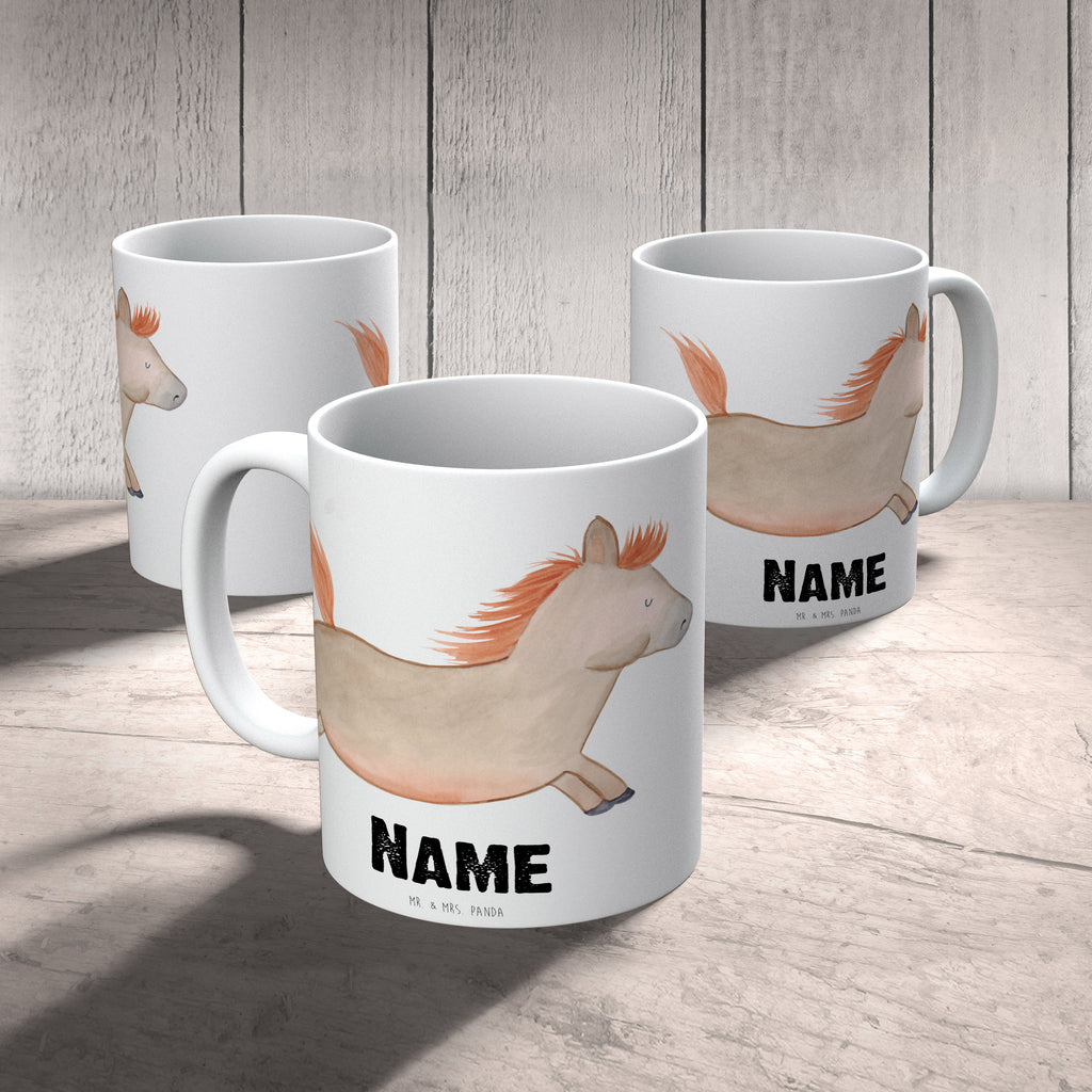 Personalisierte Tasse Pferd springt Personalisierte Tasse, Namenstasse, Wunschname, Personalisiert, Tasse, Namen, Drucken, Tasse mit Namen, Bauernhof, Hoftiere, Landwirt, Landwirtin, Pferd, Pony, Pferde, Stall, Pferdestall, ausreiten, reiten, Pferdebesitzer