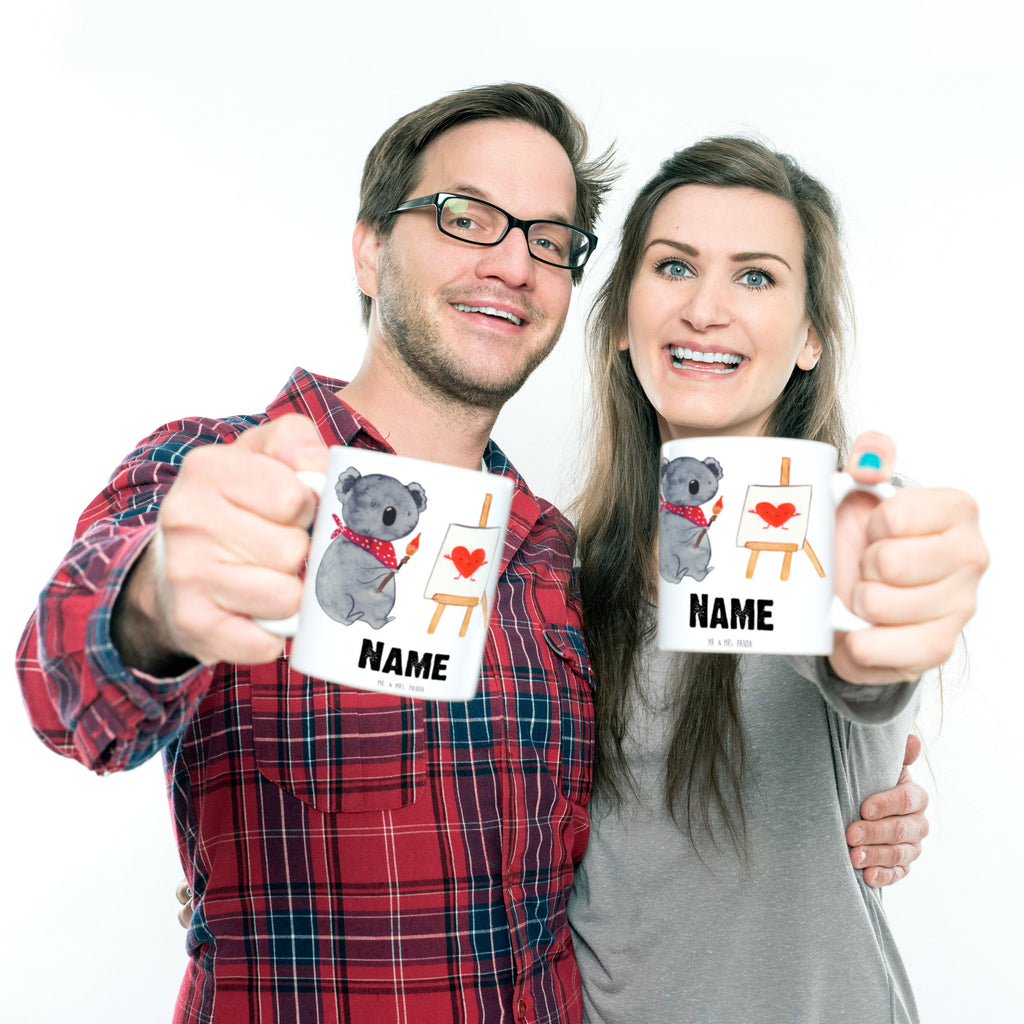 Personalisierte Tasse Koala Künstler Personalisierte Tasse, Namenstasse, Wunschname, Personalisiert, Tasse, Namen, Drucken, Tasse mit Namen, Koala, Koalabär, Liebe, Liebensbeweis, Liebesgeschenk, Gefühle, Künstler, zeichnen