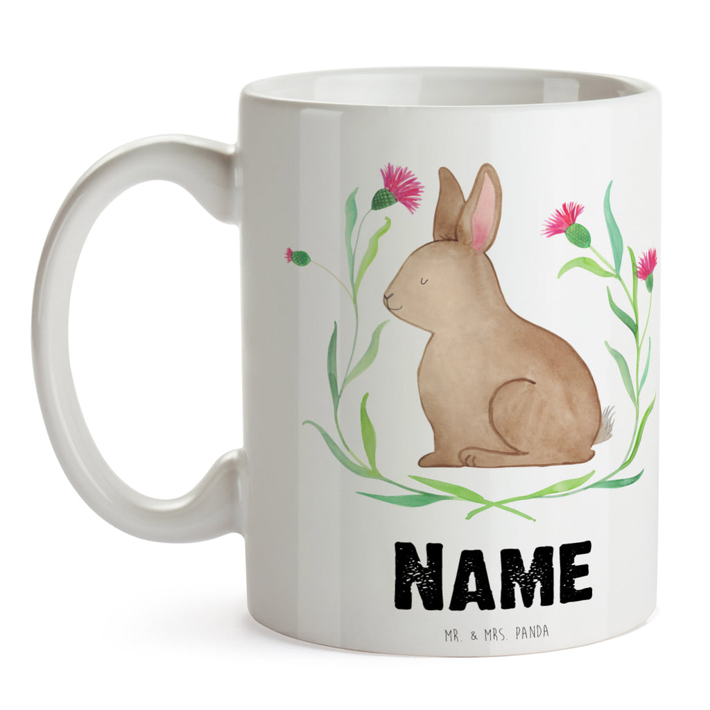 Personalisierte Tasse Hase sitzend Personalisierte Tasse, Namenstasse, Wunschname, Personalisiert, Tasse, Namen, Drucken, Tasse mit Namen, Ostern, Osterhase, Ostergeschenke, Osternest, Osterdeko, Geschenk zu Ostern, Frohe Ostern, Ostergrüße, Osterblume, Liebe, Grüße, Hase, Kaninchen