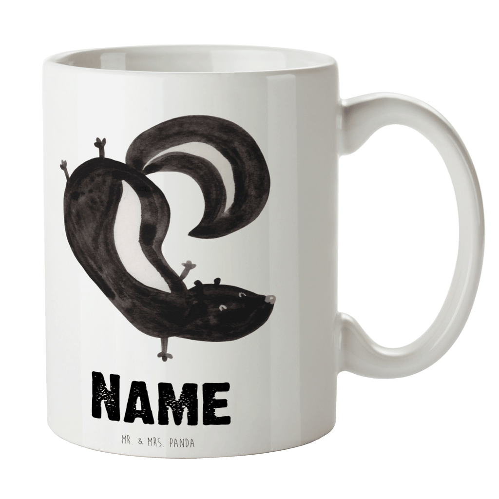 Personalisierte Tasse Stinktier Handstand Personalisierte Tasse, Namenstasse, Wunschname, Personalisiert, Tasse, Namen, Drucken, Tasse mit Namen, Stinktier, Skunk, Wildtier, Raubtier, Stinker, Stinki, Spielplatz, verpielt, Kind