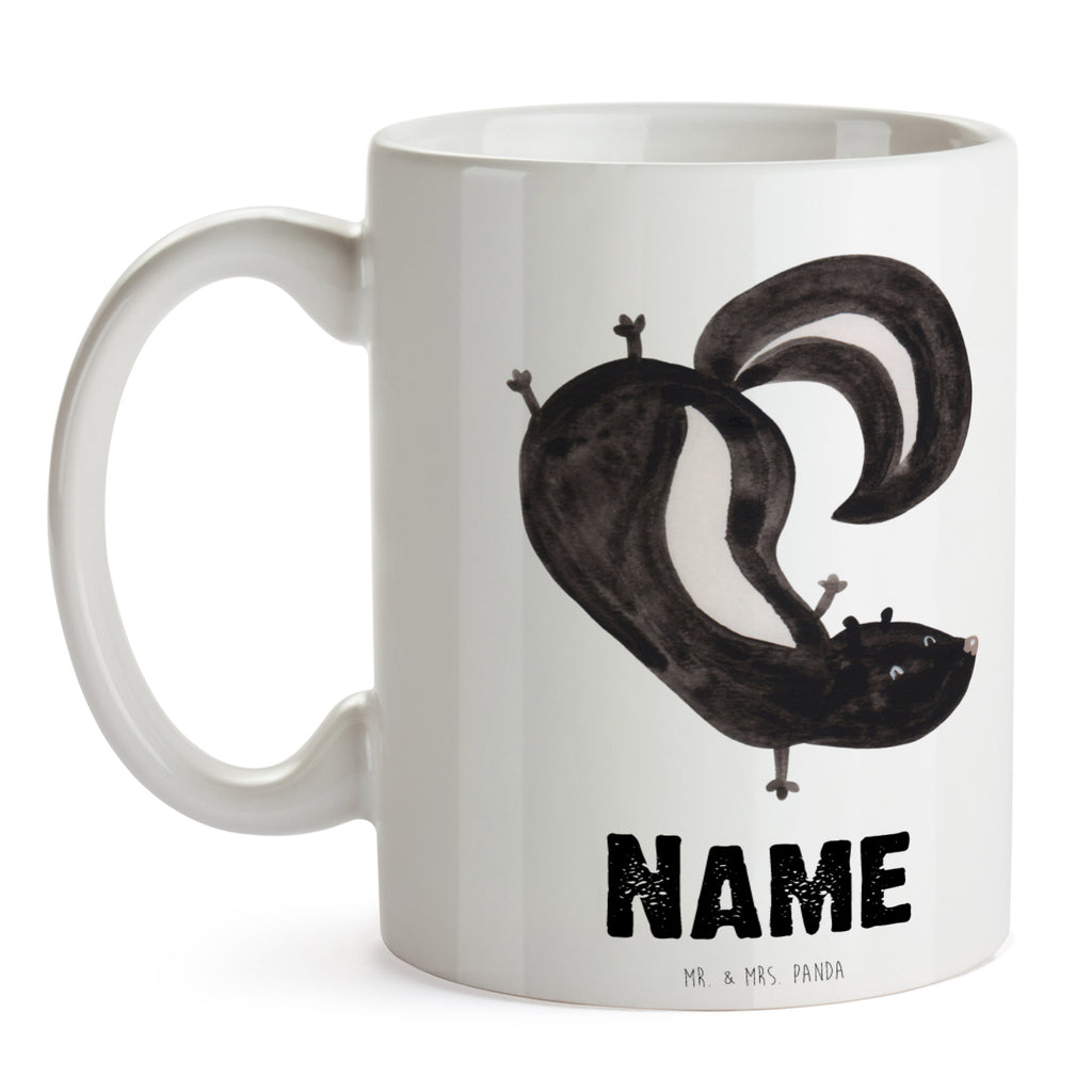 Personalisierte Tasse Stinktier Handstand Personalisierte Tasse, Namenstasse, Wunschname, Personalisiert, Tasse, Namen, Drucken, Tasse mit Namen, Stinktier, Skunk, Wildtier, Raubtier, Stinker, Stinki, Spielplatz, verpielt, Kind