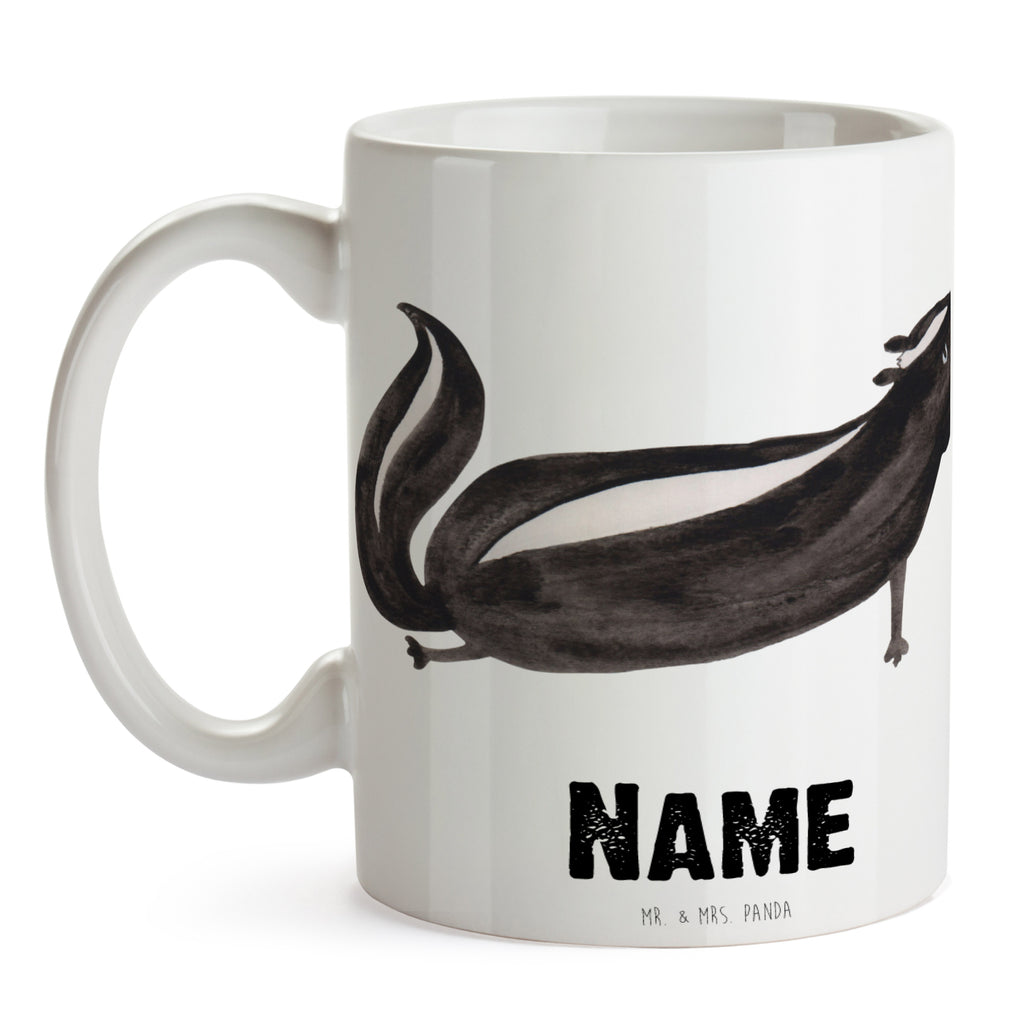 Personalisierte Tasse Stinktier Yoga Personalisierte Tasse, Namenstasse, Wunschname, Personalisiert, Tasse, Namen, Drucken, Tasse mit Namen, Stinktier, Skunk, Wildtier, Raubtier, Stinker, Stinki, Yoga, Namaste, Lebe, Liebe, Lache