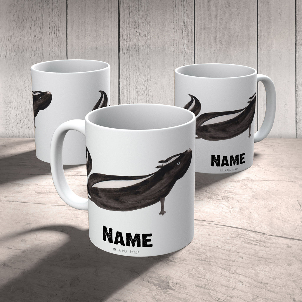 Personalisierte Tasse Stinktier Yoga Personalisierte Tasse, Namenstasse, Wunschname, Personalisiert, Tasse, Namen, Drucken, Tasse mit Namen, Stinktier, Skunk, Wildtier, Raubtier, Stinker, Stinki, Yoga, Namaste, Lebe, Liebe, Lache
