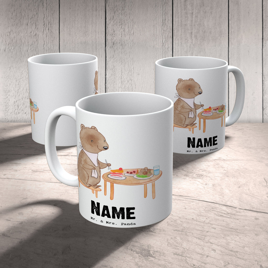 Personalisierte Tasse Bär Essen gehen Tage Personalisierte Tasse, Namenstasse, Wunschname, Personalisiert, Tasse, Namen, Drucken, Tasse mit Namen, Geschenk, Sport, Sportart, Hobby, Schenken, Danke, Dankeschön, Auszeichnung, Gewinn, Sportler, Essen gehen, Essen, Restaurant, Restaurantbesuch