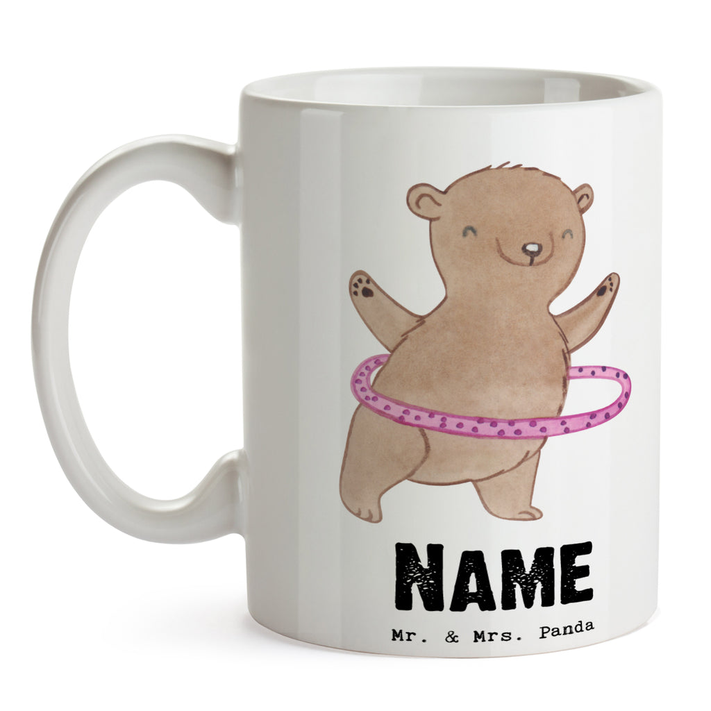 Personalisierte Tasse Bär Hula Hoop Tage Personalisierte Tasse, Namenstasse, Wunschname, Personalisiert, Tasse, Namen, Drucken, Tasse mit Namen, Geschenk, Sport, Sportart, Hobby, Schenken, Danke, Dankeschön, Auszeichnung, Gewinn, Sportler, Hula Hoop, Fitness, Training