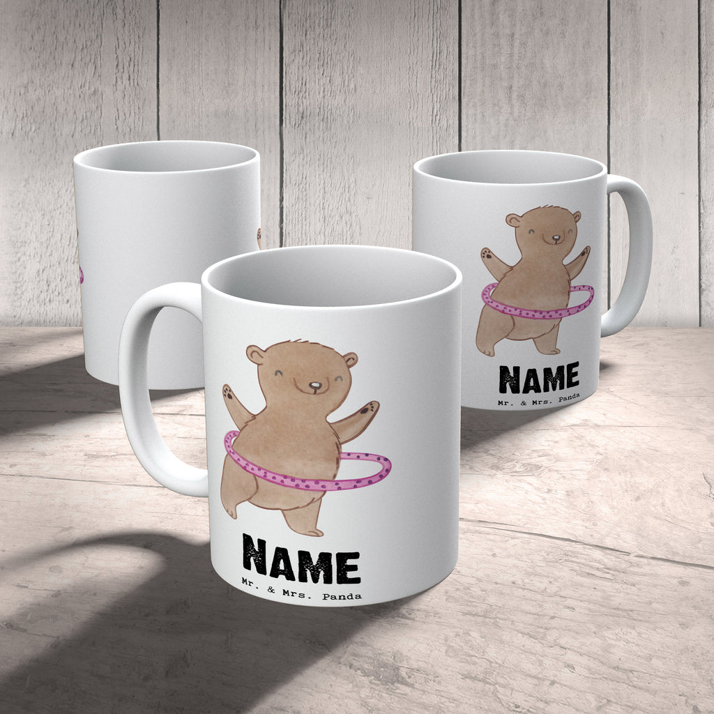 Personalisierte Tasse Bär Hula Hoop Tage Personalisierte Tasse, Namenstasse, Wunschname, Personalisiert, Tasse, Namen, Drucken, Tasse mit Namen, Geschenk, Sport, Sportart, Hobby, Schenken, Danke, Dankeschön, Auszeichnung, Gewinn, Sportler, Hula Hoop, Fitness, Training