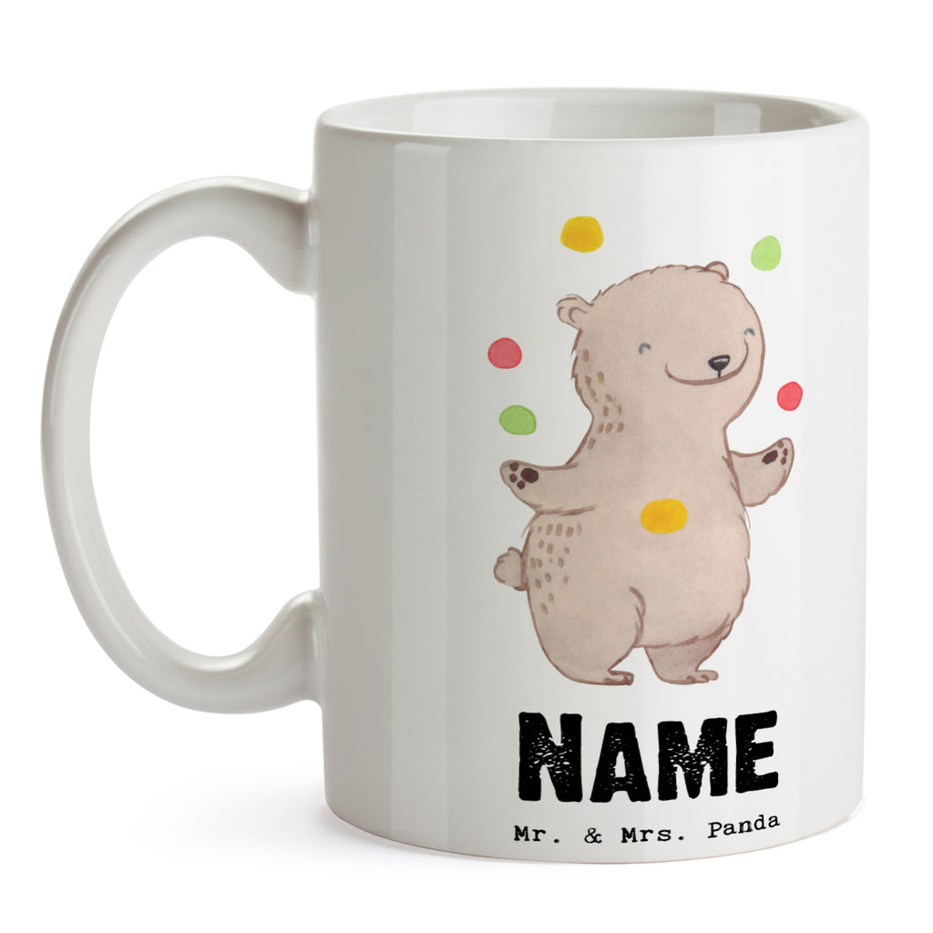 Personalisierte Tasse Bär Jonglieren Tage Personalisierte Tasse, Namenstasse, Wunschname, Personalisiert, Tasse, Namen, Drucken, Tasse mit Namen, Geschenk, Sport, Sportart, Hobby, Schenken, Danke, Dankeschön, Auszeichnung, Gewinn, Sportler, Jonglieren, Jongleur, Zirkus, Artistik