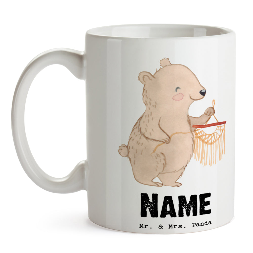 Personalisierte Tasse Bär Makramee Tage Personalisierte Tasse, Namenstasse, Wunschname, Personalisiert, Tasse, Namen, Drucken, Tasse mit Namen, Geschenk, Sport, Sportart, Hobby, Schenken, Danke, Dankeschön, Auszeichnung, Gewinn, Sportler, Makramee, Basteln, Basteln mit Makramee