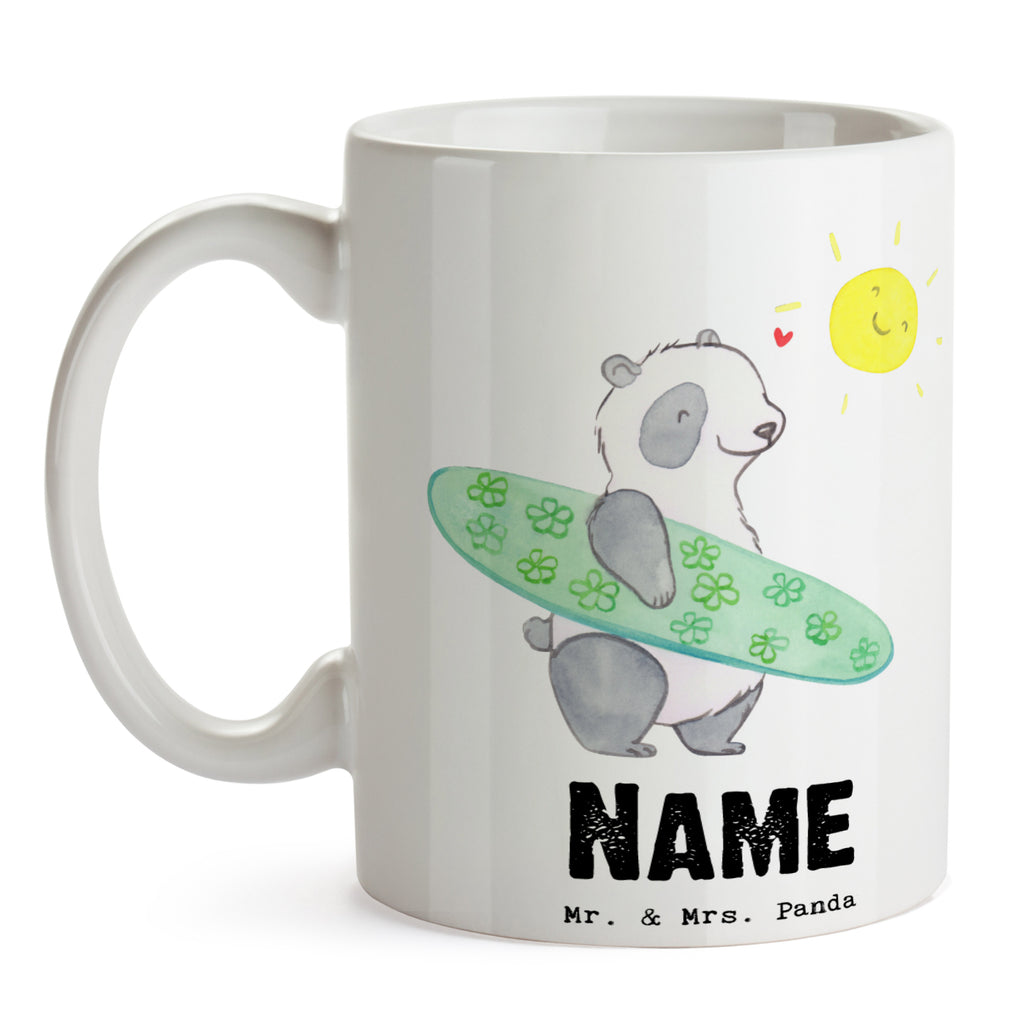 Personalisierte Tasse Panda Surfen Tage Personalisierte Tasse, Namenstasse, Wunschname, Personalisiert, Tasse, Namen, Drucken, Tasse mit Namen, Geschenk, Sport, Sportart, Hobby, Schenken, Danke, Dankeschön, Auszeichnung, Gewinn, Sportler, Wellenreiten, Surfen, Surfschule