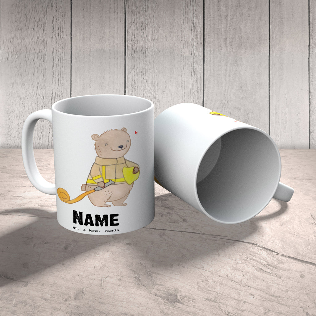 Personalisierte Tasse Bär Freiwillige Feuerwehr Tage Personalisierte Tasse, Namenstasse, Wunschname, Personalisiert, Tasse, Namen, Drucken, Tasse mit Namen, Geschenk, Sport, Sportart, Hobby, Schenken, Danke, Dankeschön, Auszeichnung, Gewinn, Sportler, Freiwillige Feuerwehr, Feuerwehrfest, Jugendfeuerwehr, Feuerwehrdienst, Feuerwehrmannschaft, Feuerwehr-Spruch, Feuerwehreinsatz, Feuerwehr-Ehrung, Tage bei der Feuerwehr