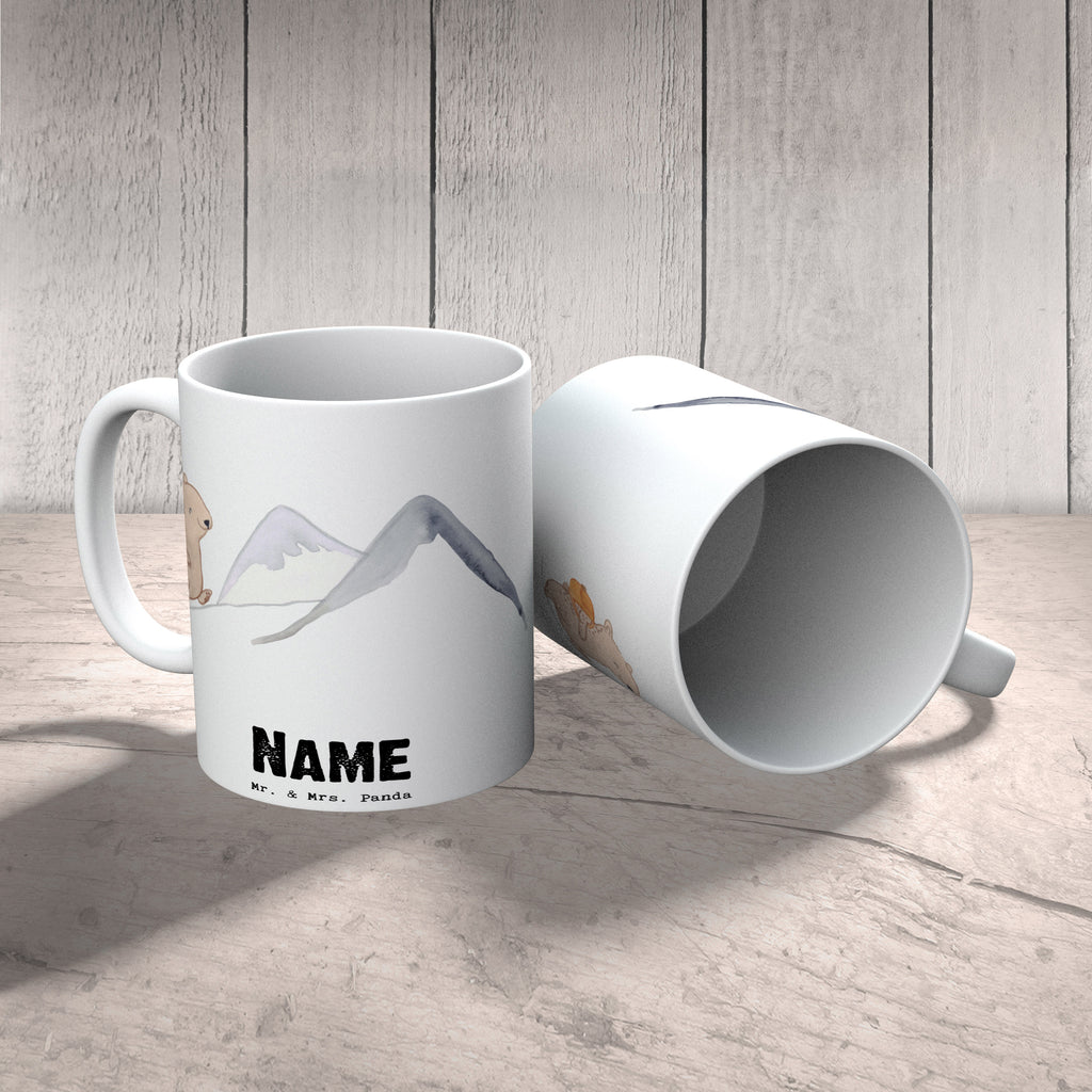 Personalisierte Tasse Bär Bergsteigen Tage Personalisierte Tasse, Namenstasse, Wunschname, Personalisiert, Tasse, Namen, Drucken, Tasse mit Namen, Geschenk, Sport, Sportart, Hobby, Schenken, Danke, Dankeschön, Auszeichnung, Gewinn, Sportler, Bergsteigen, wandern, Bergsport, Trekking, Alpinismus, Alpinwandern