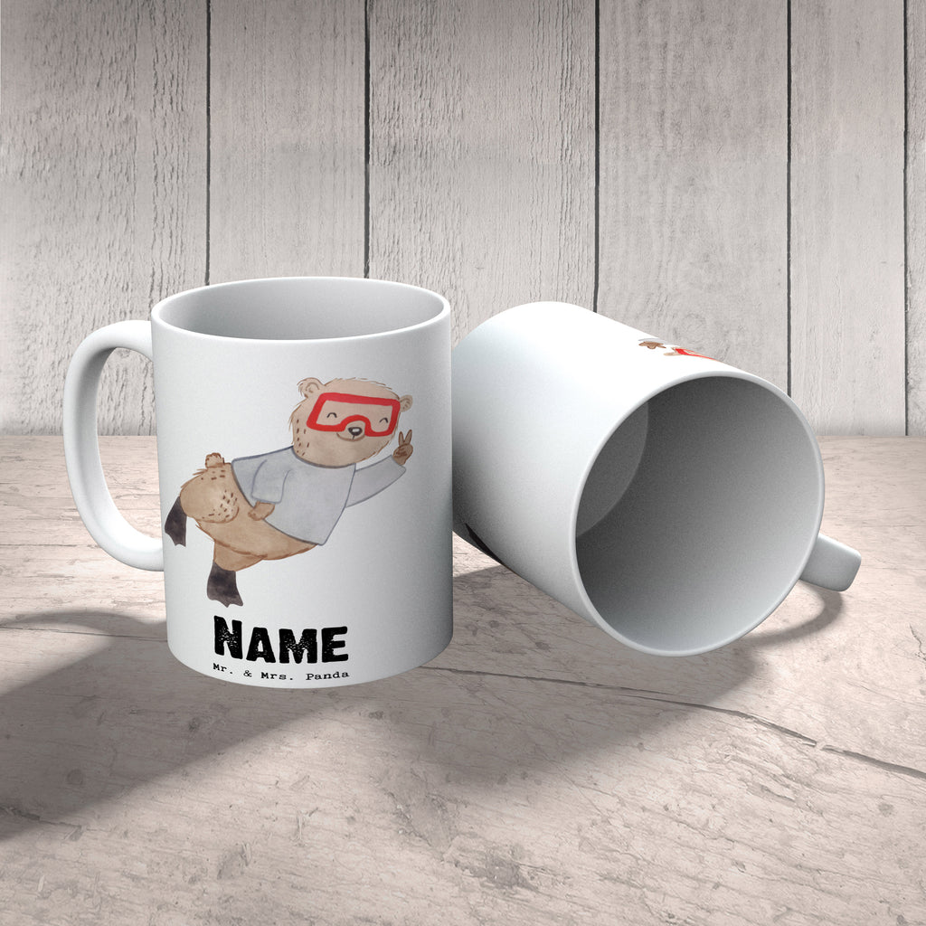 Personalisierte Tasse Bär Tauchen Tage Personalisierte Tasse, Namenstasse, Wunschname, Personalisiert, Tasse, Namen, Drucken, Tasse mit Namen, Geschenk, Sport, Sportart, Hobby, Schenken, Danke, Dankeschön, Auszeichnung, Gewinn, Sportler, Tauchen, schnorcheln, Tauchgang, Tauchschule, Diving, Dive