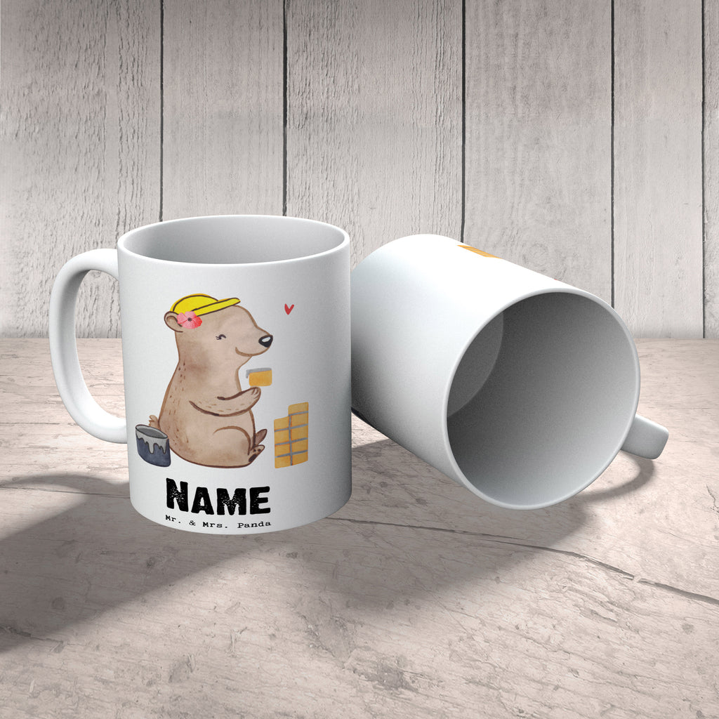 Personalisierte Tasse Maurerin mit Herz Personalisierte Tasse, Namenstasse, Wunschname, Personalisiert, Tasse, Namen, Drucken, Tasse mit Namen, Beruf, Ausbildung, Jubiläum, Abschied, Rente, Kollege, Kollegin, Geschenk, Schenken, Arbeitskollege, Mitarbeiter, Firma, Danke, Dankeschön, Maurerin, Maurermeisterin, Gesellenprüfung, Handwerkerin, Maurerbetrieb