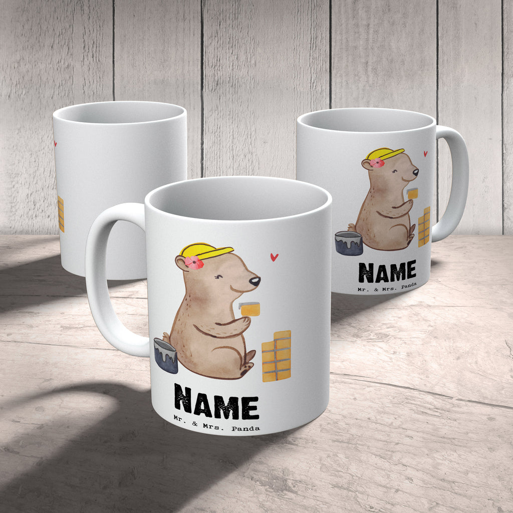 Personalisierte Tasse Maurerin mit Herz Personalisierte Tasse, Namenstasse, Wunschname, Personalisiert, Tasse, Namen, Drucken, Tasse mit Namen, Beruf, Ausbildung, Jubiläum, Abschied, Rente, Kollege, Kollegin, Geschenk, Schenken, Arbeitskollege, Mitarbeiter, Firma, Danke, Dankeschön, Maurerin, Maurermeisterin, Gesellenprüfung, Handwerkerin, Maurerbetrieb