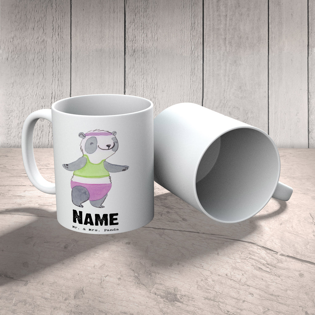 Personalisierte Tasse Panda Aerobic Tage Personalisierte Tasse, Namenstasse, Wunschname, Personalisiert, Tasse, Namen, Drucken, Tasse mit Namen, Geschenk, Sport, Sportart, Hobby, Schenken, Danke, Dankeschön, Auszeichnung, Gewinn, Sportler, Aerobic, Aerobic Fitness, Fitnessstudio