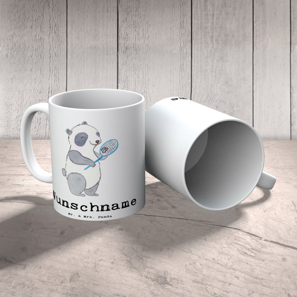 Personalisierte Tasse Panda Badminton  Tage Personalisierte Tasse, Namenstasse, Wunschname, Personalisiert, Tasse, Namen, Drucken, Tasse mit Namen, Geschenk, Sport, Sportart, Hobby, Schenken, Danke, Dankeschön, Auszeichnung, Gewinn, Sportler, Badminton, Badminton spielen