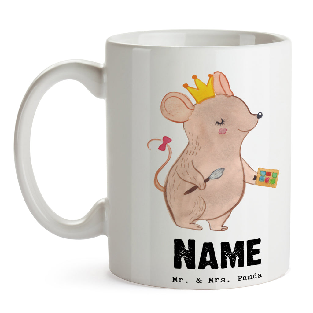 Personalisierte Tasse Maskenbildnerin mit Herz Personalisierte Tasse, Namenstasse, Wunschname, Personalisiert, Tasse, Namen, Drucken, Tasse mit Namen, Beruf, Ausbildung, Jubiläum, Abschied, Rente, Kollege, Kollegin, Geschenk, Schenken, Arbeitskollege, Mitarbeiter, Firma, Danke, Dankeschön, Kosmetikerin, Make Up Artist, Maskenbildnerin, Visagistin, Beauty Salon, Kosmetikstudio, Eröffnung