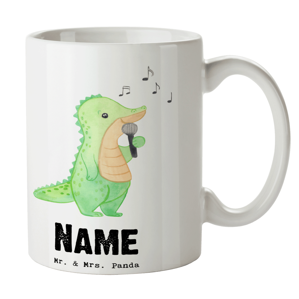 Personalisierte Tasse Krokodil Singen Tage Personalisierte Tasse, Namenstasse, Wunschname, Personalisiert, Tasse, Namen, Drucken, Tasse mit Namen, Geschenk, Sport, Sportart, Hobby, Schenken, Danke, Dankeschön, Auszeichnung, Gewinn, Sportler, Singen, Band, Live Auftritt, Gesang, Hobbysänger