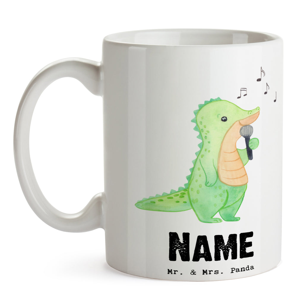 Personalisierte Tasse Krokodil Singen Tage Personalisierte Tasse, Namenstasse, Wunschname, Personalisiert, Tasse, Namen, Drucken, Tasse mit Namen, Geschenk, Sport, Sportart, Hobby, Schenken, Danke, Dankeschön, Auszeichnung, Gewinn, Sportler, Singen, Band, Live Auftritt, Gesang, Hobbysänger