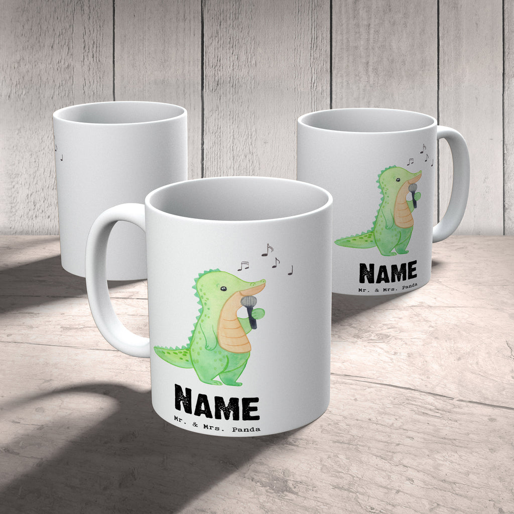 Personalisierte Tasse Krokodil Singen Tage Personalisierte Tasse, Namenstasse, Wunschname, Personalisiert, Tasse, Namen, Drucken, Tasse mit Namen, Geschenk, Sport, Sportart, Hobby, Schenken, Danke, Dankeschön, Auszeichnung, Gewinn, Sportler, Singen, Band, Live Auftritt, Gesang, Hobbysänger