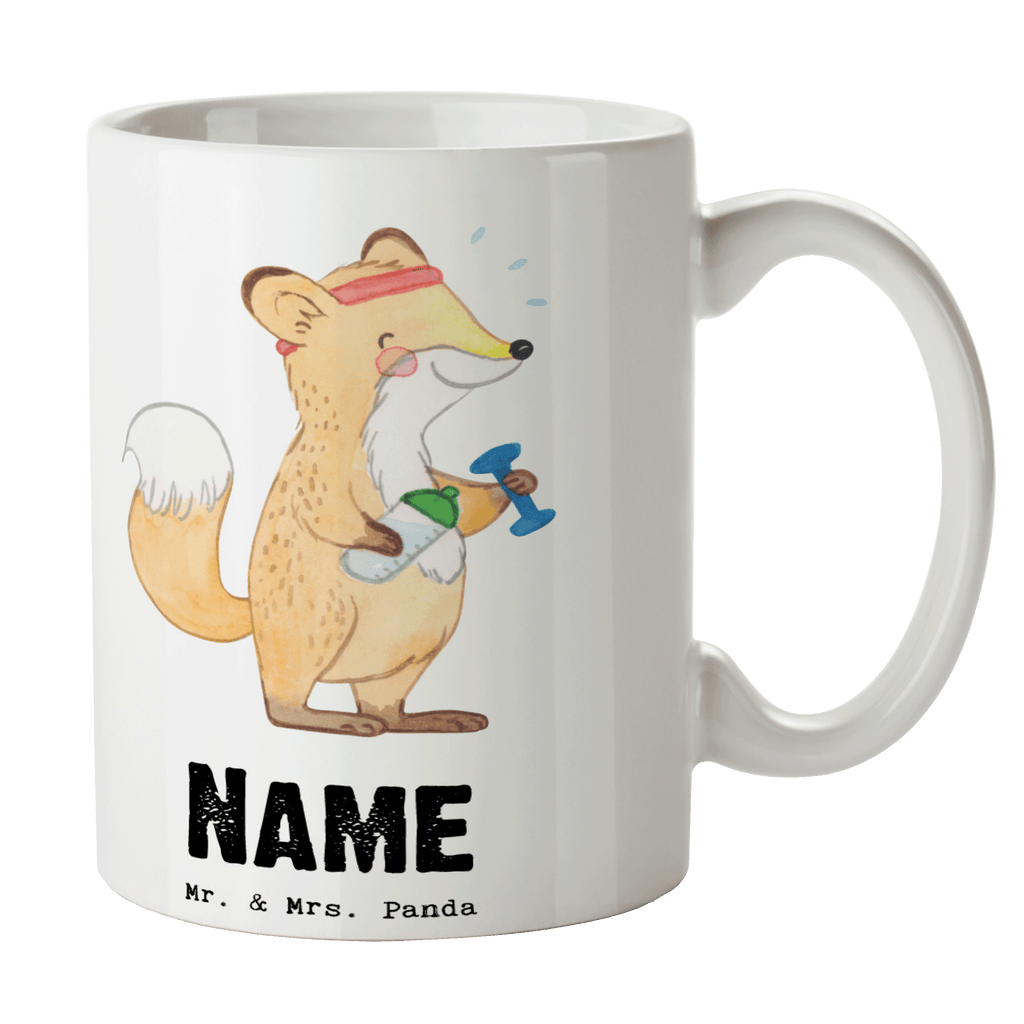 Personalisierte Tasse Fuchs Fitness Tage Personalisierte Tasse, Namenstasse, Wunschname, Personalisiert, Tasse, Namen, Drucken, Tasse mit Namen, Geschenk, Sport, Sportart, Hobby, Schenken, Danke, Dankeschön, Auszeichnung, Gewinn, Sportler, Fitness, Sport treiben, Fitnessstudio, Sportclub, Kraftsport