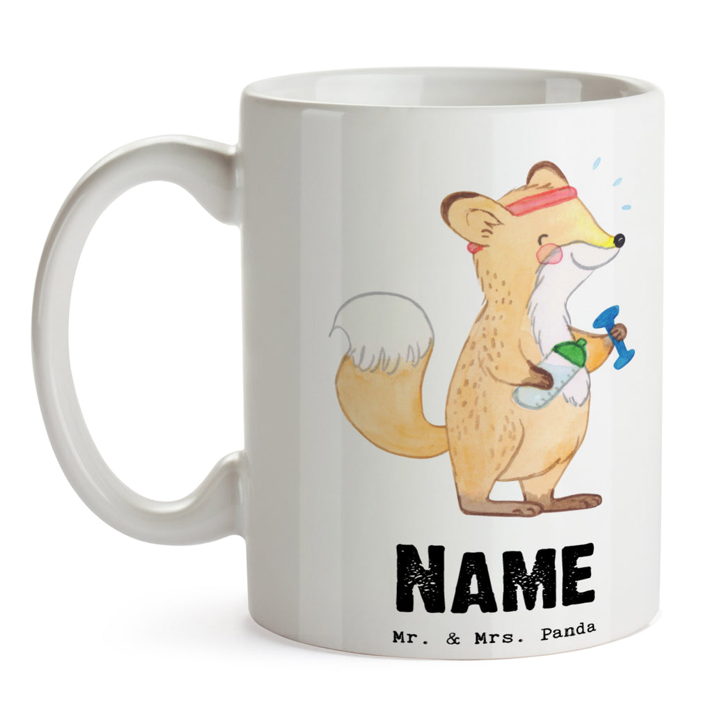 Personalisierte Tasse Fuchs Fitness Tage Personalisierte Tasse, Namenstasse, Wunschname, Personalisiert, Tasse, Namen, Drucken, Tasse mit Namen, Geschenk, Sport, Sportart, Hobby, Schenken, Danke, Dankeschön, Auszeichnung, Gewinn, Sportler, Fitness, Sport treiben, Fitnessstudio, Sportclub, Kraftsport