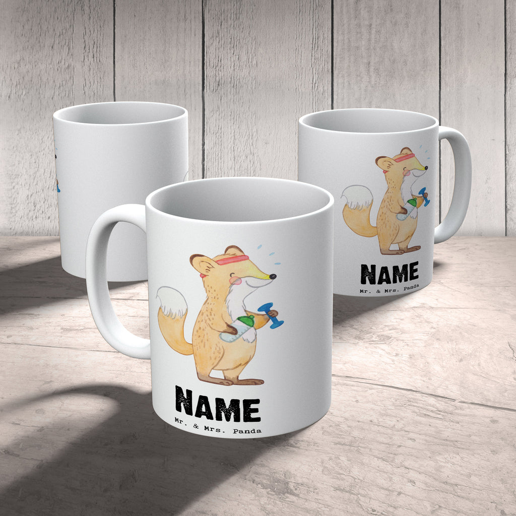 Personalisierte Tasse Fuchs Fitness Tage Personalisierte Tasse, Namenstasse, Wunschname, Personalisiert, Tasse, Namen, Drucken, Tasse mit Namen, Geschenk, Sport, Sportart, Hobby, Schenken, Danke, Dankeschön, Auszeichnung, Gewinn, Sportler, Fitness, Sport treiben, Fitnessstudio, Sportclub, Kraftsport