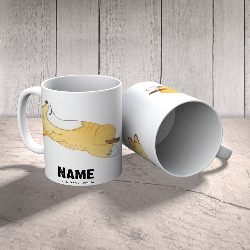 Personalisierte Tasse Fuchs Crunches Tage Personalisierte Tasse, Namenstasse, Wunschname, Personalisiert, Tasse, Namen, Drucken, Tasse mit Namen, Geschenk, Sport, Sportart, Hobby, Schenken, Danke, Dankeschön, Auszeichnung, Gewinn, Sportler, Crunches, Fitness, Bauchpressen, Fitnessstudio